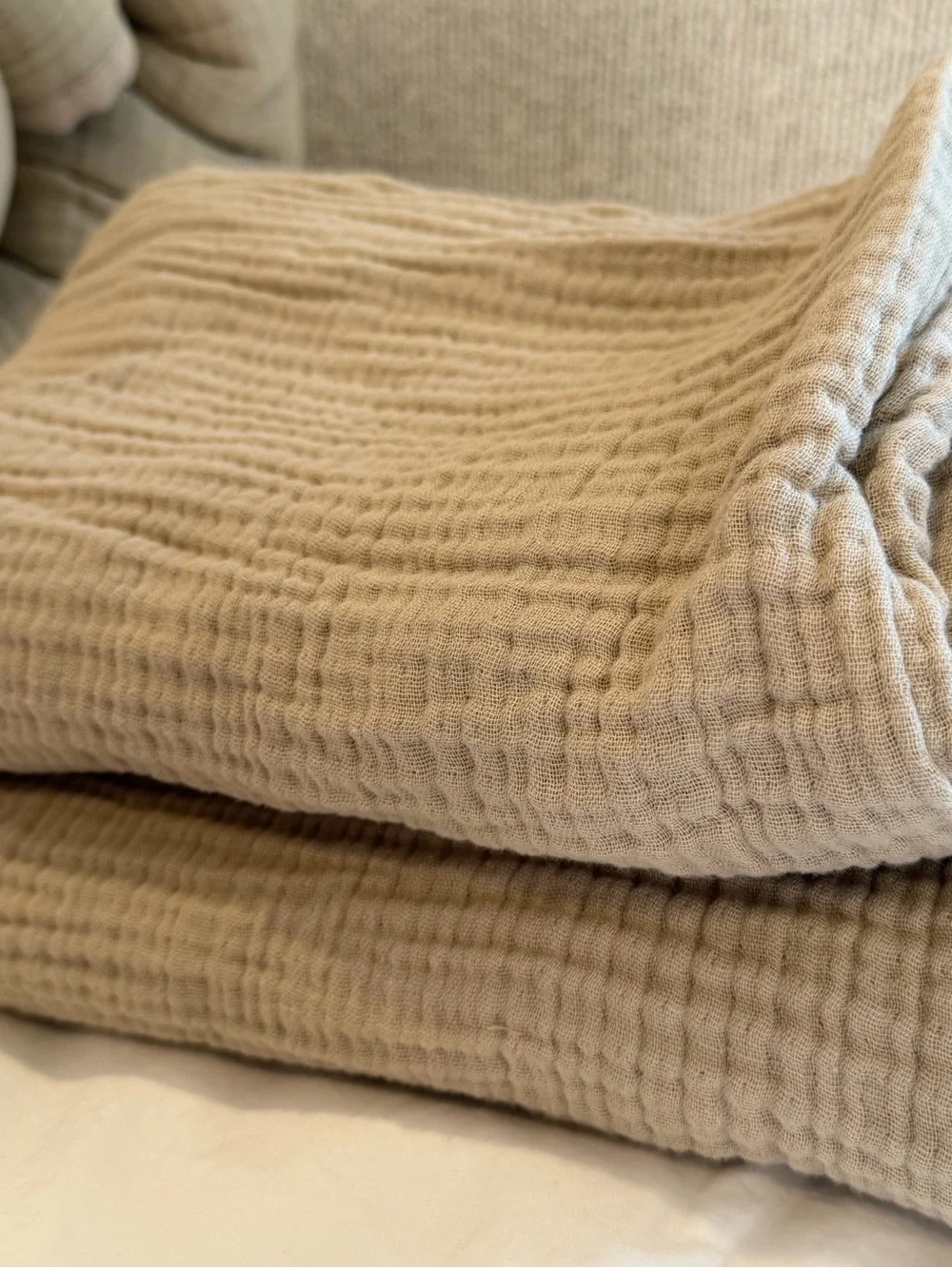 Quince Organic Airy Gauze Dream Quilt Set Full/Queen Dune